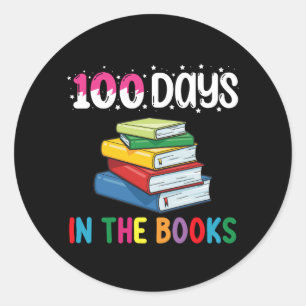 100 Tage in der Buchschule, die Bibliothekar lesen Runder Aufkleber