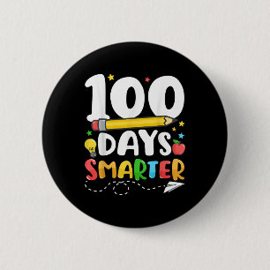 100 Tage intelligenter glücklicher 100. Schullehre Button