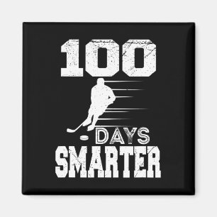 100 Tage intelligenter Hockey-Sportarten 100. Schu Magnet