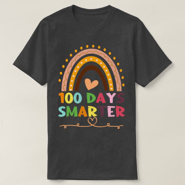 100 Tage intelligenter Kindergartenlehrer Rainb T-Shirt (Design vorne)