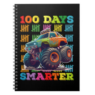 100 Tage intelligenter Monstertruck 100. Schultag Notizblock