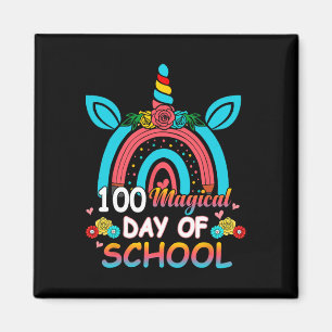 100 Tage intelligenter Regenbogen-Einhorn 100. Sch Magnet