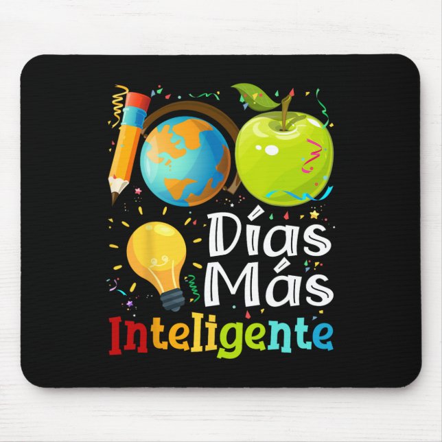 100 Tage intelligenter Spanischlehrer 100. Tag Mousepad (Vorne)