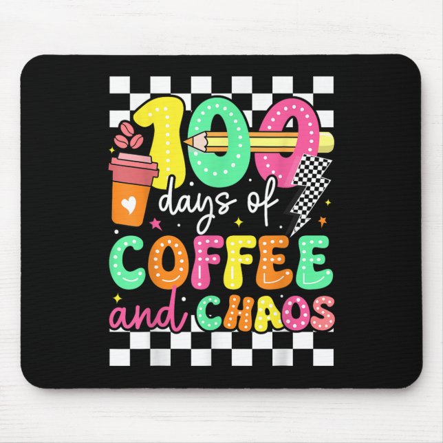 100 Tage Kaffee & Amp; Chaoslehrer Retro 10 Mousepad (Vorne)