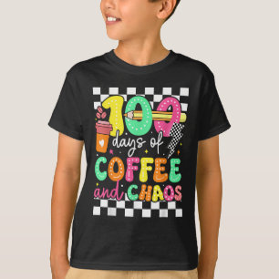 100 Tage Kaffee & Amp; Chaoslehrer Retro 10 T-Shirt