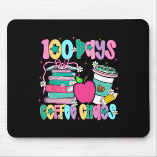 100 Tage Kaffee-Chaos Apfel Rosa Schleife Lehrer S Mousepad