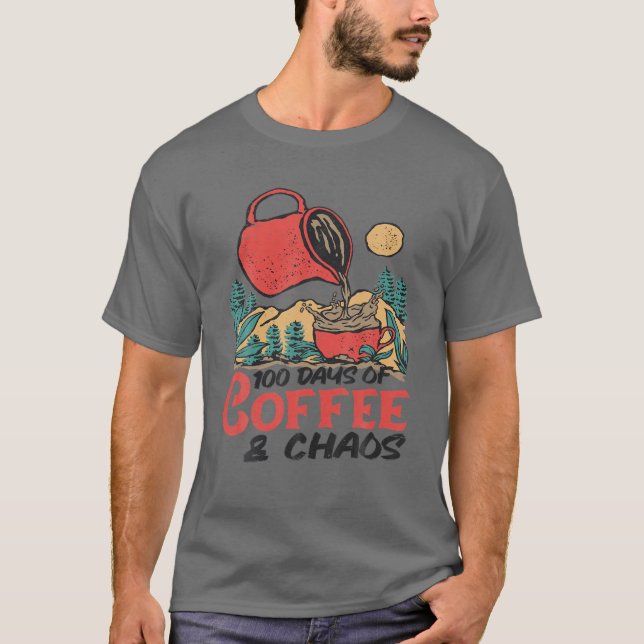 100 Tage Kaffee T-Shirt (Vorderseite)