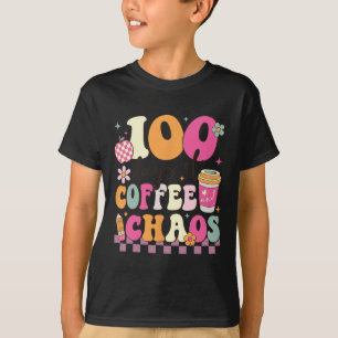 100 Tage Kaffee und Chaos 100. Schultag T T-Shirt