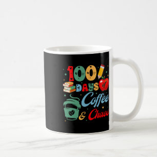 100 Tage Kaffee und Chaos Funny Teacher Kaffeetasse