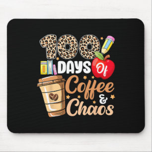 100 Tage Kaffee und Chaos Leopard 100 Tage Tee Mousepad