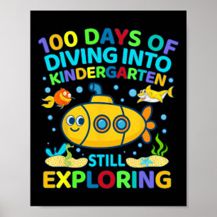 100 Tage Kindergarten 100. Tag der Schule Mädchen Poster