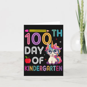 100 Tage Kindergarten Einhorn 100 Tage Karte