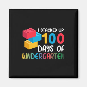 100 Tage Kindergarten-Gebäude-Block Magnet