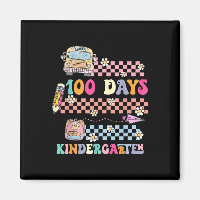 100 Tage Kindergarten glücklich 100. Tag Magnet (Vorne)
