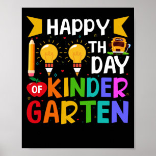 100 Tage Kindergarten glücklicher 100. Schultag Poster
