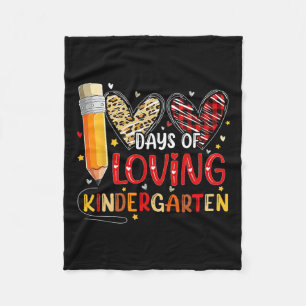 100 Tage Kindergarten Herz 100. Tag Fleecedecke