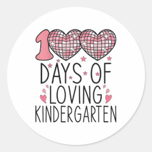 100 Tage Kindergarten Herz 100. Tag Runder Aufkleber
