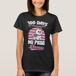 100 Tage Kindergarten Kein Prob Llama Süßes Tier T-Shirt