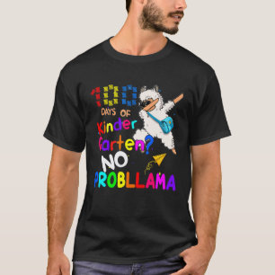 100 Tage Kindergarten Kein Probllama Dabbing Llama T-Shirt