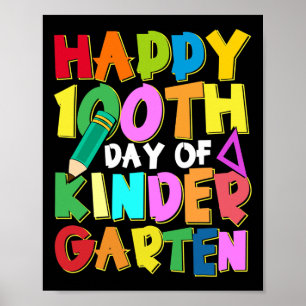 100 Tage Kindergarten Kinder 100. Schultag Poster