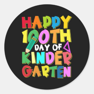 100 Tage Kindergarten Kinder 100. Schultag Runder Aufkleber