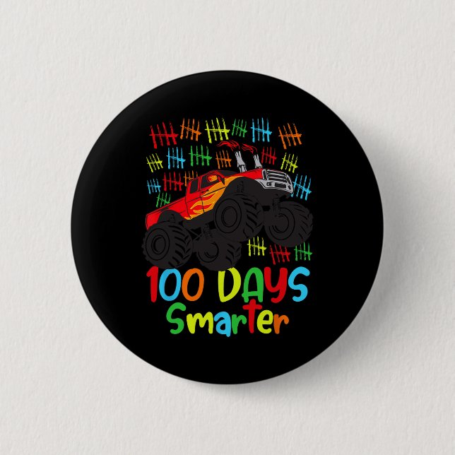 100 Tage Kindergarten klügere Boys Monst Button (Vorderseite)