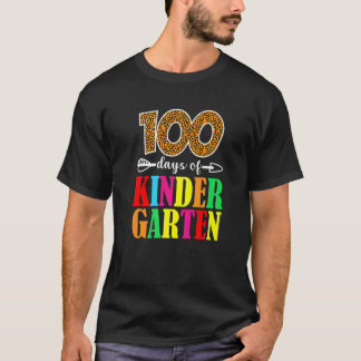 100 Tage Kindergarten Leopard 100 Tage Scho T-Shirt