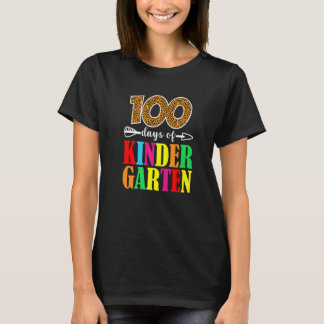 100 Tage Kindergarten Leopard  100 Tage Schule T-Shirt