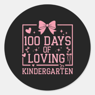 100 Tage Kindergarten Mädchen 100. Tag der Schule Runder Aufkleber
