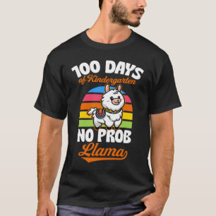100 Tage Kindergarten No Prob Llama Süße Tier T-Shirt