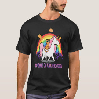 100 Tage Kindergarten Regenbogen Katze Einhorn Für T-Shirt