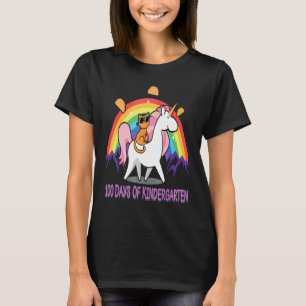 100 Tage Kindergarten Regenbogen Katze Einhorn Für T-Shirt