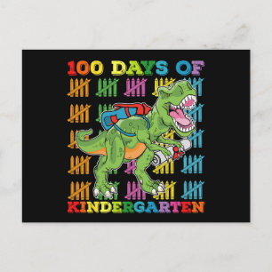 100 Tage Kindergarten T Rex Dinosaur Schule Postkarte