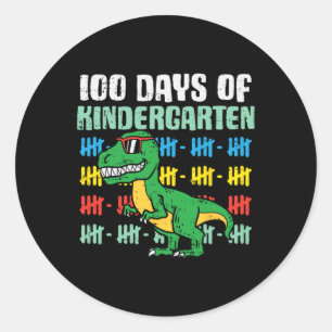 100 Tage Kindergarten trex Dinosaurier 100 Tage Runder Aufkleber