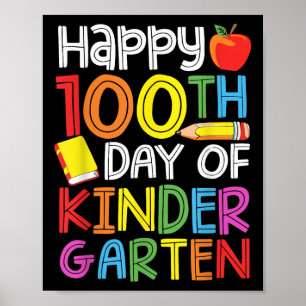 100 Tage Kindergartenlehrer Kinder 100 Tage Poster