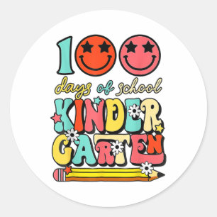 100 Tage Kindergartenlehrer Kinder 100 Tage Runder Aufkleber