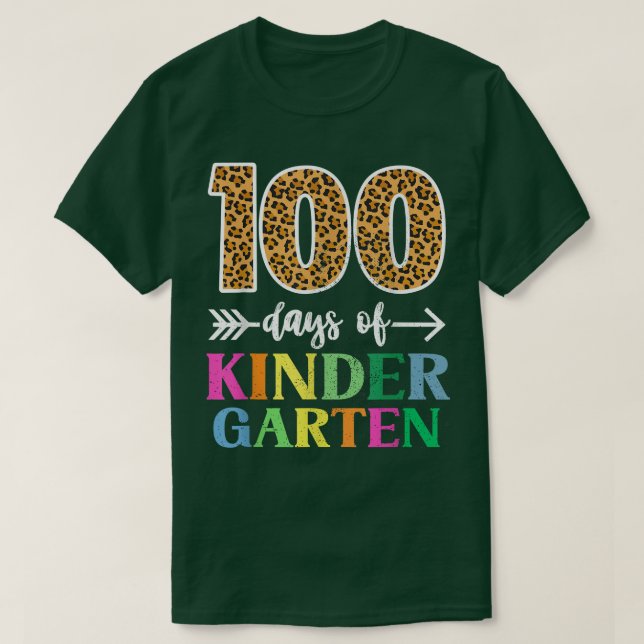 100 Tage Kindergartenlehrer Leopard 10 T-Shirt (Design vorne)