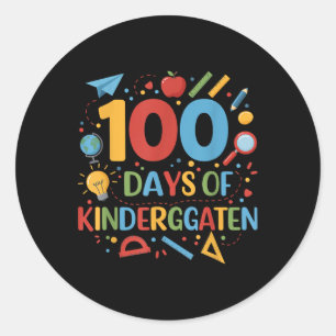 100 Tage Kindergartenschule 100 Tage Runder Aufkleber