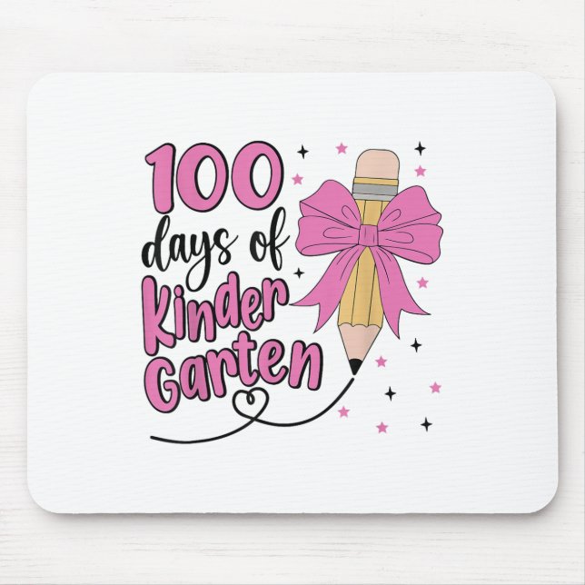 100 Tage Kindergartenschule Girls Coquette Mousepad (Vorne)