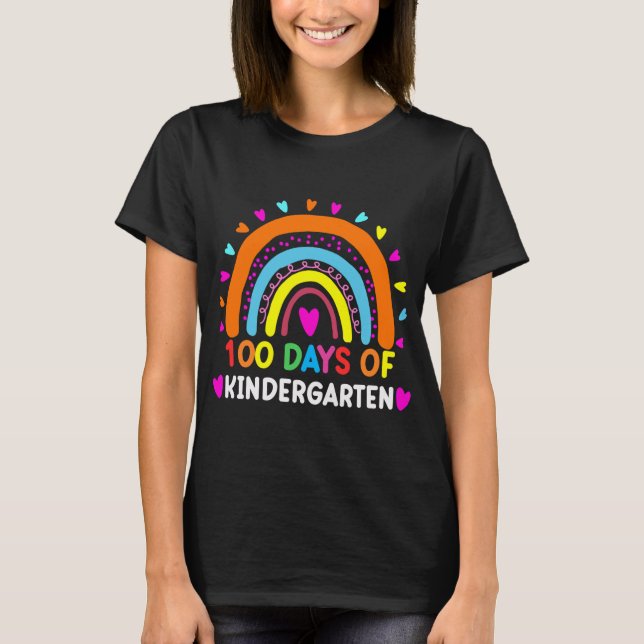 100 Tage Kindergartenschule Rainbow Teacher GmbH T-Shirt (Vorderseite)