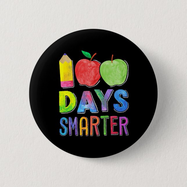 100 Tage klüger 100. Schulfrauentag Button (Vorderseite)