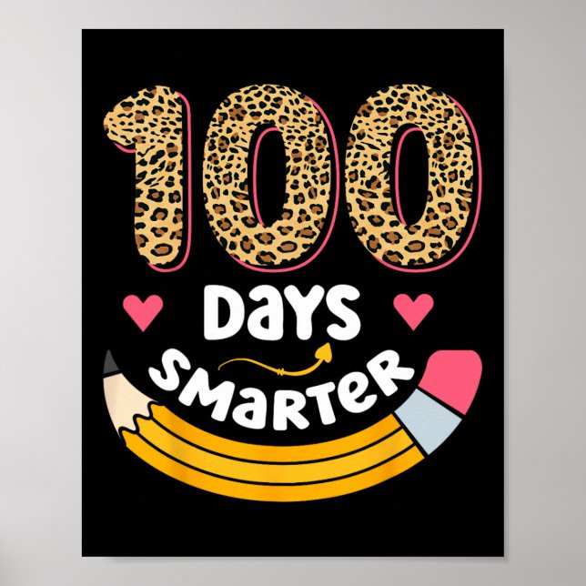 100 Tage klüger 100. Schullehrer Kinder Poster (Vorne)