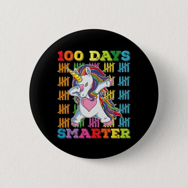 100 Tage klüger 100. Schultag Button (Vorderseite)