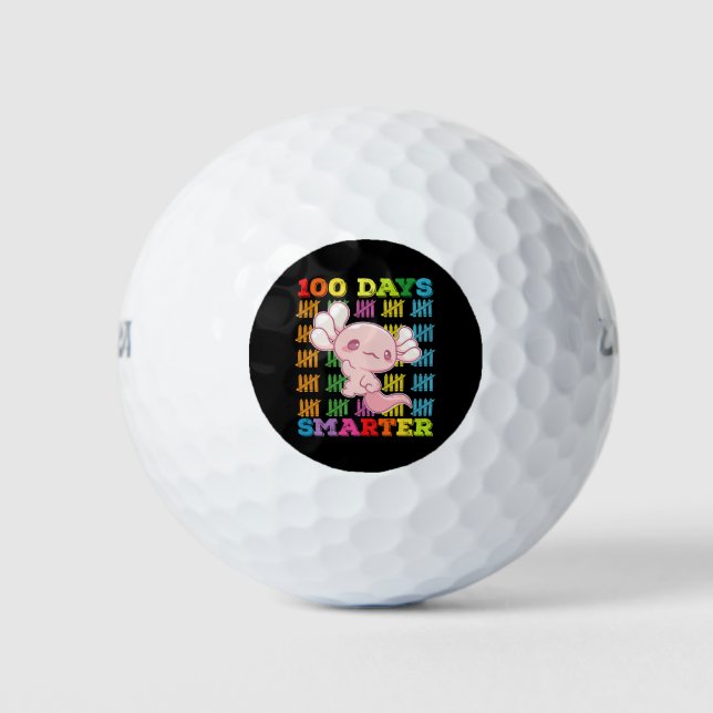 100 Tage klüger Axolotl 100. Schultag Golfball (Vorderseite)