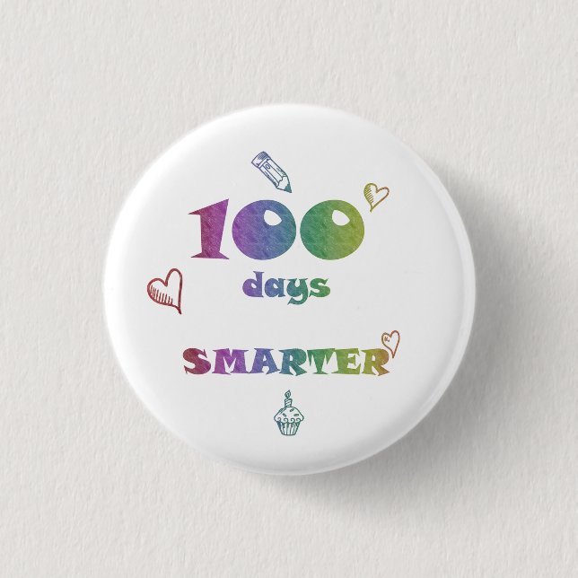 100 Tage klüger Button (Vorderseite)