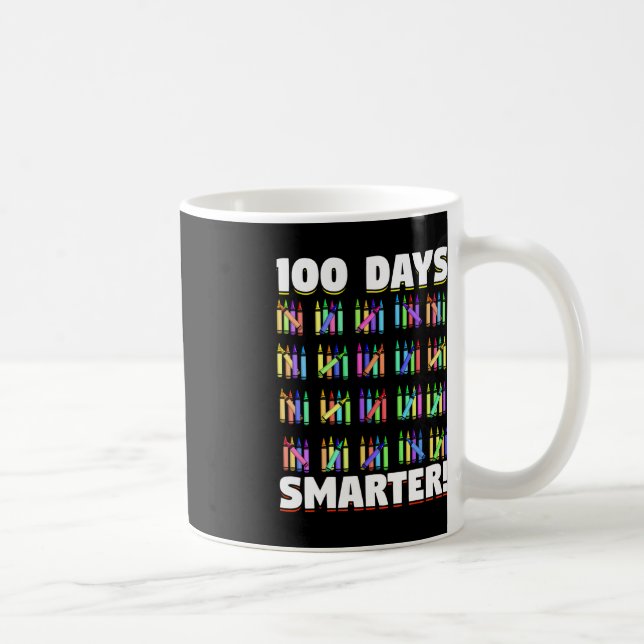 100 Tage klüger Crayons Geschenk 100 Tage Kaffeetasse (Rechts)