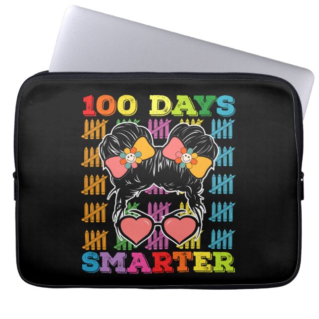 100 Tage kluger, gesünder Bun 100 Day of School Laptopschutzhülle (Vorderseite)