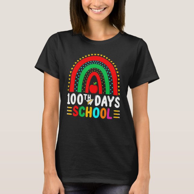 100 Tage klüger glücklicher 100. Schulrau T-Shirt (Vorderseite)