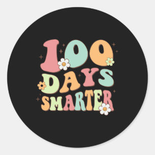 100 Tage klüger glücklicher 100. Schultag Runder Aufkleber