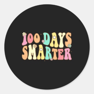 100 Tage klüger glücklicher 100. Schultag Runder Aufkleber
